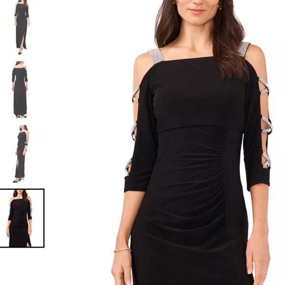 Black rhinestone formal dress sz 12 - Picture 4 of 8